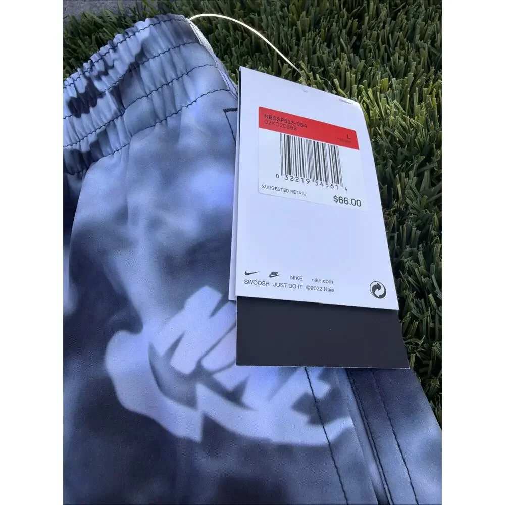 Nike Tie-Dye Mens Swim Shorts Trunks 7” Size Large New Black Grey White NEW!
